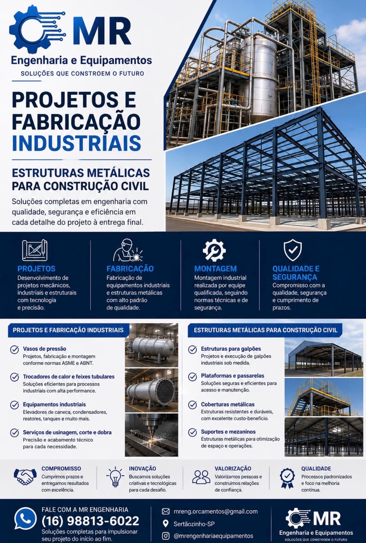 Projetos Industriais, Engenharia Mecânica e Dobra de Tubos — MR